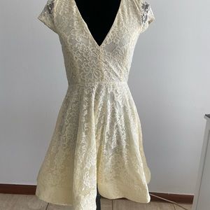 Cream lace a line dress